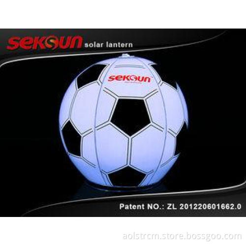 Portable PVC Football Inflatable LED Solar Lantern with Han